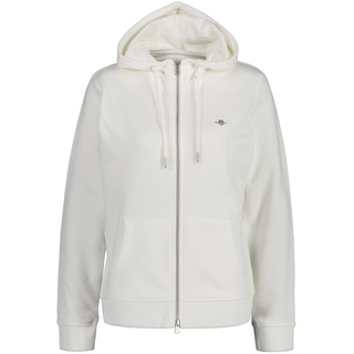 Gant Damen REL Shield Zip Hoodie Logo Sweatjacke MIT REIßVERSCHLUSS, Eggshell, S