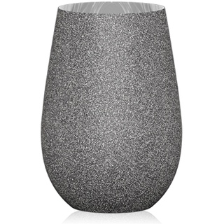 Stölzle Lausitz Longdrinkbecher Stones Basalt / 6er Set Trinkgläser/Cocktailgläser/hochwertiges Longdrinkgläser Set in Steinoptik/Gin Gläser/Highball Gläser - dunkelgrau