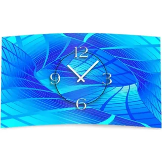 Digital Designer Art abstrakt blau Designer Wanduhr abstrakt modernes Wanduhren Design leise kein ticken DIXTIME 3D-0423 - Hellblau