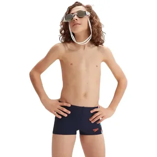 Speedo Allover Panel Badehose Boxer - True Navy / True Cobalt / Volcanic Orange / Hypersonic B - 11-12 Jahre
