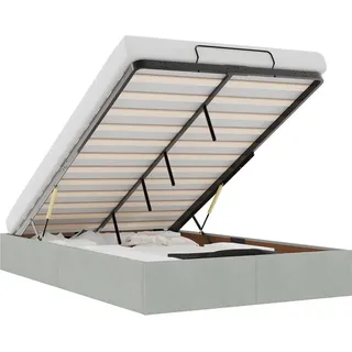 vidaXL Ottoman-Bett ohne Matratze Hellgrau 120x190 cm Samt - Grau