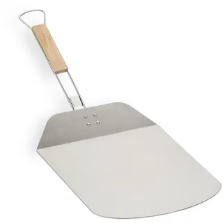 Relaxdays Pizzaschieber 29 x 29 cm Edelstahl silber/natur