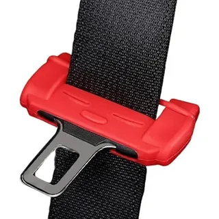 Auto Sicherheitsgurt Schnalle Abdeckung, Anti-Kratz-Silikon Sicherheitsgurt Schnalle Abdeckung, Auto Innenraumschutz für Rücksitz (Rot)