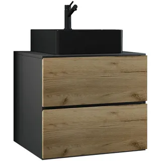 Mid.you Waschtischkombi , Anthrazit, Honigeiche , Holzwerkstoff , 2 Schublade(n) Schubladen , nicht einzeln stellbar , 61 cm , hängend , Badezimmer, Waschbecken & Armaturen, Waschtische