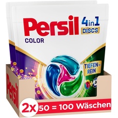 Persil Color 4in1 DISCS (100 Waschladungen), Waschmittel mit Tiefenrein Technologie, Colorwaschmittel für reine Wäsche und hygienische Frische für die Maschine
