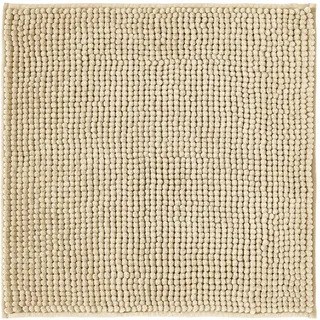 Decomira Badematte rutschfest | Als Badteppich Set kombinierbar | Badezimmer-Teppich Bad-Vorleger waschbar aus Chenille | Duschvorleger für Dusche, Badewannen, WC Vorleger | Beige - 45x45 cm