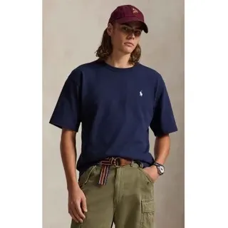 Polo Ralph Lauren für Herren. 710964716004 Relaxed Fit navy Jersey-Strick-T-Shirt (M), Lässig, Baumwolle, Kurzarm, Marine