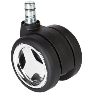 Mid.you Drehstuhlrolle , Schwarz, Chromfarben , Kunststoff, Metall , 5-teilig , 5.1x6.7x6 cm , Büromöbel, Bürostühle, Bürostuhl-Ersatzteile & Bodenschutzmatten