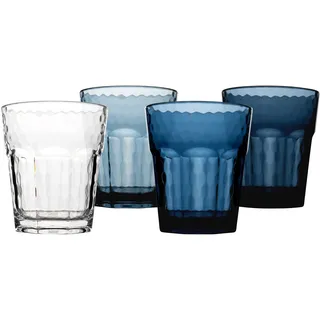 Bo-Camp Camping Gläser 4er Set Mix&Match Reise Trinkglas Wasser Wein Glas 200 ml blau