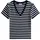 V-Neck Kurzarm-T-Shirt Blau/Ecru S