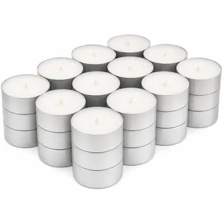 HLKauf Teelichter XXL | 8 Std | weiß ohne Duft - Großpackung 36-144 STK. | 40g Wachsgewicht | aus Paraffinwachs - Jumbo Teelichte, Maxiteelichter, Maxilichter