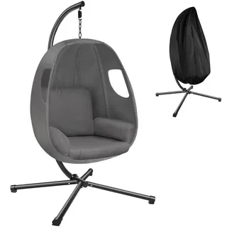 Tectake Hängesessel mit Gestell und Kissen 160kg