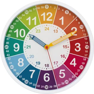 Wall-Art Wanduhr Regenbogen Buntes Lernzifferblatt Ø 25 cm