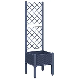 vidaXL Pflanzkübel mit Rankgitter 40 x 40 x 142 cm Blaugrau