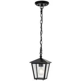 Licht-Erlebnisse Pendelleuchte Außen Rustikal 17,8 cm Breit IP44 Schwarz E27