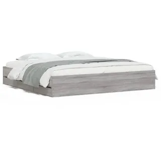 vidaXL Bettgestell mit Schubladen Grau Sonoma 160x200 cm Holzwerkstoff - Grau