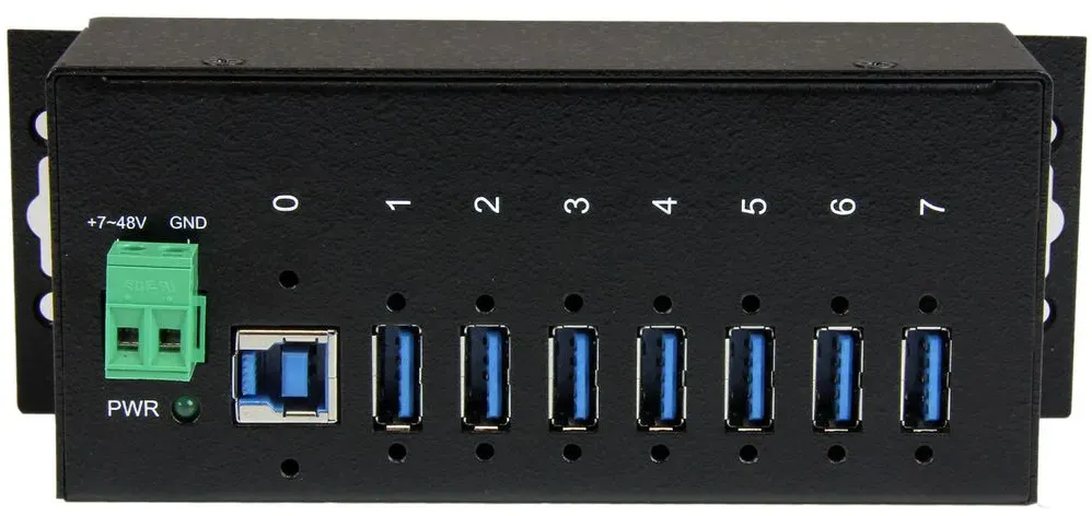 Bild von Industrial Railmount USB-Hub, 7x USB-A 3.0, USB-B 3.0 [Buchse] (ST7300USBME)