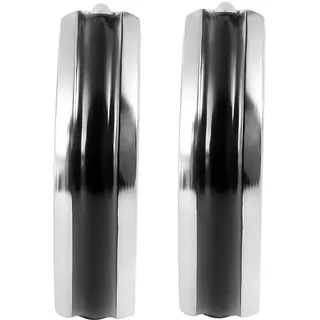 Paar Creolen ADELIA ́S "Damen Ohrringe ¿ Klappcreole aus Edelstahl", schwarz, Ohrringe, Damen, Edelstahl, Paar Creolen