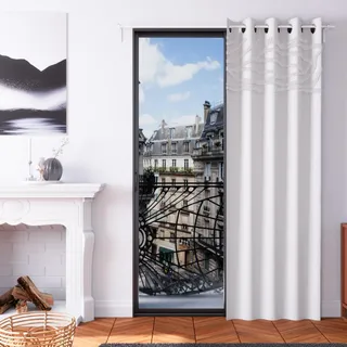 Soleil d'ocre, Ösenvorhang, 135 x 250 cm, Weiß