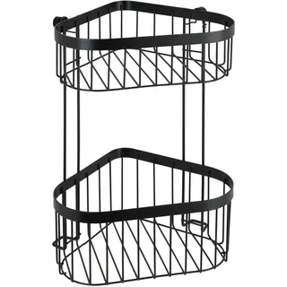 Wenko Eckregal Classic Plus Black, Eckwandablage mit hochwertigem Rostschutz, 23,5 x 33 x 18,5 cm, Schwarz