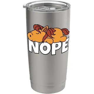 Nope Not Today Pony Fohlen Faules Pferdchen Pferde Doppelwandiger Edelstahl-Thermobecher