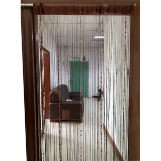 ZiDeTang Tangpan Perlen-Türvorhang, Quaste, Trennwand, Braun