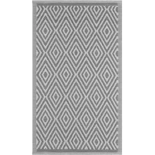 JEMIDI AußenTerrassenteppich 90cm x 150cm Außenteppich Balkonteppich Teppich Garten Außen Outdoor Läufer Grau