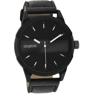 Oozoo Herren Armbanduhr schwarz Analog Timepieces Lederarmband D2UOC11004