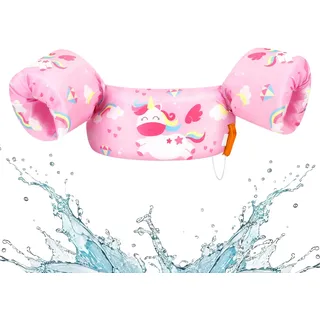 HeySplash Kinder Schwimmflügel, Schwimm Weste für 2-6 Jahre Kinder Schwimmreifen Sicher Kein Aufblasen Schwimmgürtel mit Sicherheitsverschluss von 20–50 Pfund Schwimmtrainer