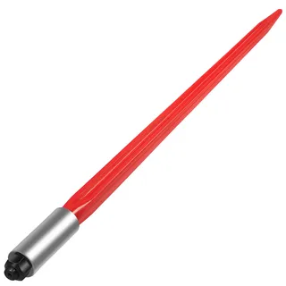 VEVOR Heusapf, 81,3 cm, Ballenspieß, 600 kg Tragkraft, Ballenspieß mit Schnellbefestigung, quadratische Heuballenspieß, 3,6 cm breit, rot beschichtete Ballengabeln, Ballenspieß mit Sechskantmutter und Hülse für Schaufeln, Traktoren, Lader