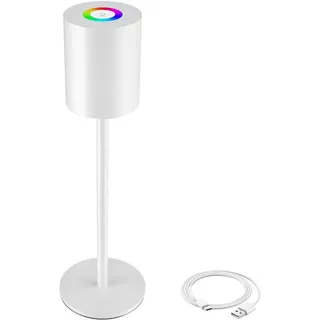 tectake Akku-Tischlampe Corly,10 x 37 cm,weiß , Metall , LED integrated , 10x37x10 cm , Ce , Lampen & Leuchten, LED Beleuchtung, LED-Tischlampen