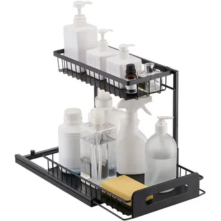 Vevor Ausziehbarer Spülschrank-Organizer 27 x 36 x 28 cm Schwarz