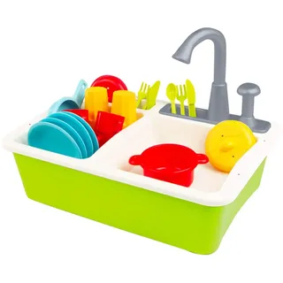Colorbaby My Home Spielzeugspüle mit Wasser, Spielzeug für Haus und Küche, Spüle mit Zubehör, Kinder 3 Jahre (49025)