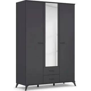 Rauch Drehtürenschrank »Lucena« mit schräg ausgestellten Füßen im Monochrom-Stil, mit Spiegel, grau