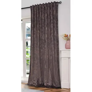 Gardinenbox Vorhang Samt Damast HxB 245x140 cm Grau Rosegold »Milano Star« Vorhang mit Foliendruck und Multiband Aufhängung: Königlicher Luxus für Ihr Zuhause, 2023300
