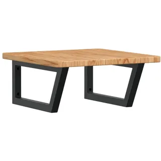 vidaXL Waschtischplatte mit Halterung Stahl und Massivholz Eiche - Braun