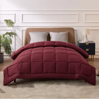 BEDSURE Bettdecke 220x240 Winterdecke 450gsm - Warm Winterdecke 220 x 240 cm für Winter, 240x200 Waschbar Dicke Winterbettdecke, Rot