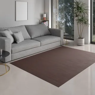 DE-COmmerce Bambusteppich Massive Mocha, 120x180 cm, 17mm gehärtete Stege, massiver Teppich ohne Bordüre, Bambusmatte