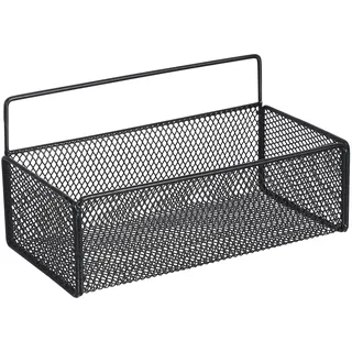 IMIKEYA Aufbewahrungskorb Metall Gitter Wandkorb Schwarz Aufbewahrungskorb Küche Bad Drahtkorb Wand Metallkorb für Wohnzimmer Badezimmer Küche 27x13.5x13 cm