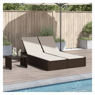 vidaXL Doppel-Sonnenliege 123 x 200 x 72 cm Braun