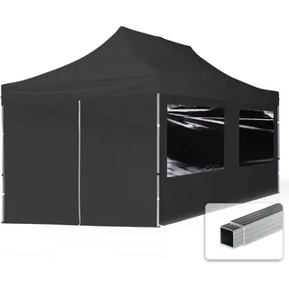 Faltpavillon Economy 3 x 6 m inkl. 4 Seitenteile schwarz 59031