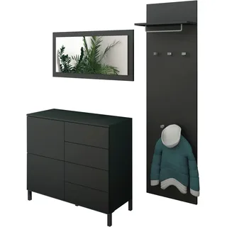 borchardt Möbel Garderoben-Set 133 x 35 x 160 cm schwarz