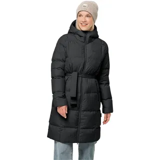 Warmer Daunenmantel mit integriertem Gürtel, black, XXL