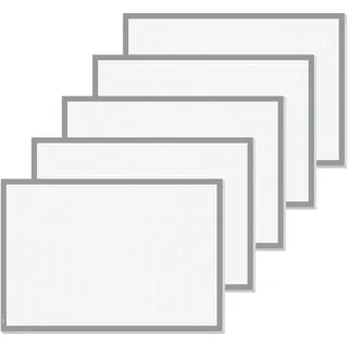 SIGEL HO260 Papier-Schreibtischunterlage zum Abreißen kariert, Notizblock grau, 5 Stück, ca. DIN A2 - extra groß, 30 Blatt, Schreibunterlage