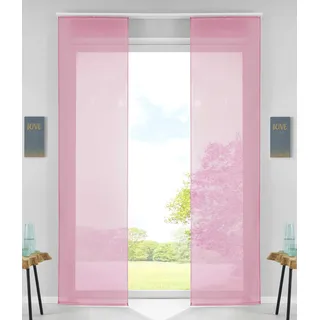 Gardinenbox Schiebegardine Paneelwagen 245 x 60 cm Rosa 2 St.