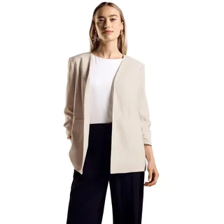 STREET ONE Damen A212211 Offener Blazer, Smooth Sand Beige, 40