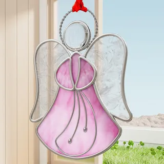 kundgla rosa Engels-Sonnenfängern, zum Aufhängen für Fenster, Geschenk für Mutter, Muttertag oder Garten, Fenster, Weihnachtsbaumdekoration, Urlaubsdekoration