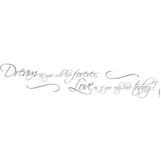 Komar Deco-Sticker DREAM AS YOU WILL | 14 x 70 cm | Wandtattoo, Wandbild, Wandsticker, Wandaufkleber, Walltattoo, Sprichwort, Spruch, Dream, Zitat | 18002h