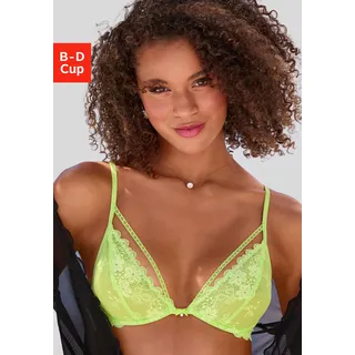 Bügel-BH VIVANCE "Julia", Damen, Gr. 80, Cup D, grün (lime), Spitze, Obermaterial: 88% Polyamid, 12% Elasthan, BHs Bügel-BH, mit feinem Zierband am Dekolleté, aus Jacquardspitze, sexy Dessous