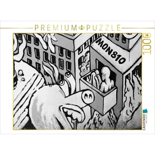 CALVENDO Puzzle EIN Motiv aus dem Kalender Schwarz Weiße Graffiti Impressionen aus Bielefeld 1000 Teile Puzzle quer | Lege-Größe cm Foto-Puzzle für glückliche Stunden